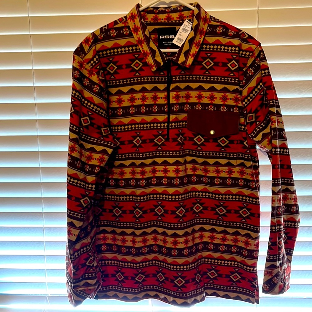 Mens RSQ AZTEC PATTERN LONG SLEEVE